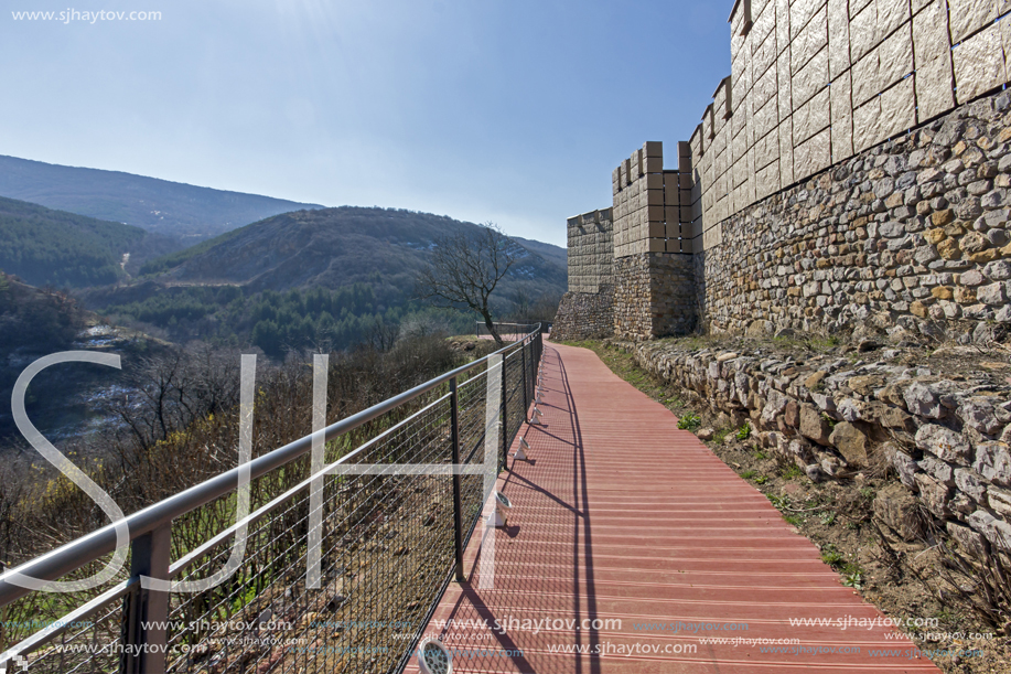 Ruins of the medieval fortress Krakra from the period of First Bulgarian Empire near city of Pernik, Bulgaria
