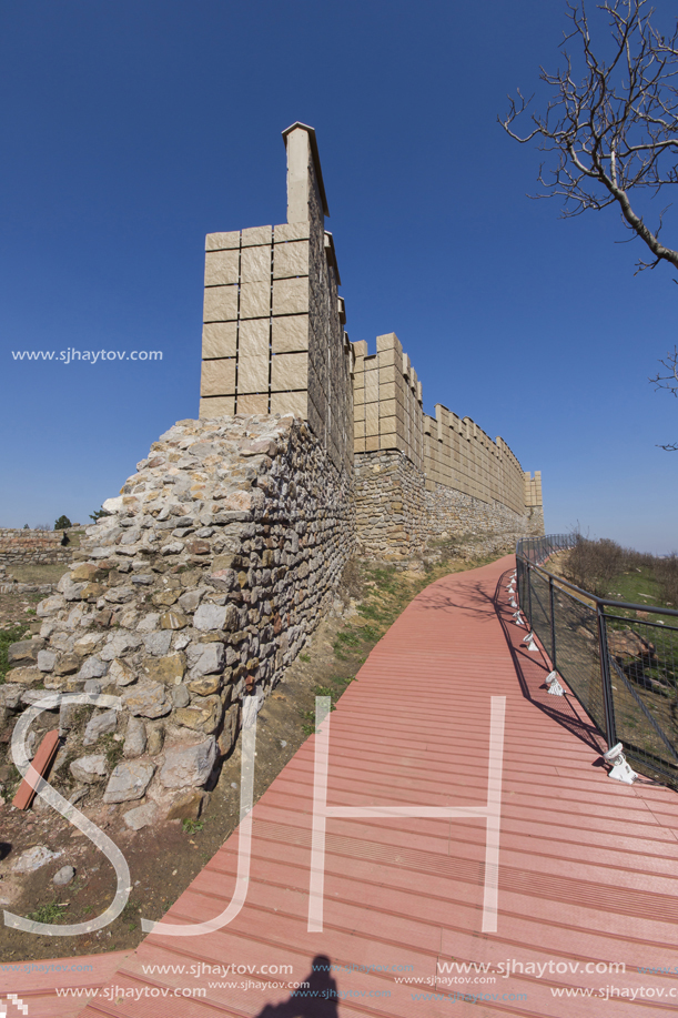 Ruins of the medieval fortress Krakra from the period of First Bulgarian Empire near city of Pernik, Bulgaria
