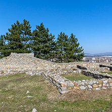 Ruins of the medieval fortress Krakra from the period of First Bulgarian Empire near city of Pernik, Bulgaria