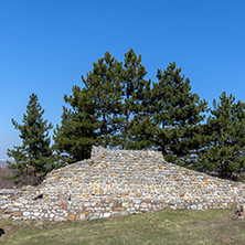 Ruins of the medieval fortress Krakra from the period of First Bulgarian Empire near city of Pernik, Bulgaria