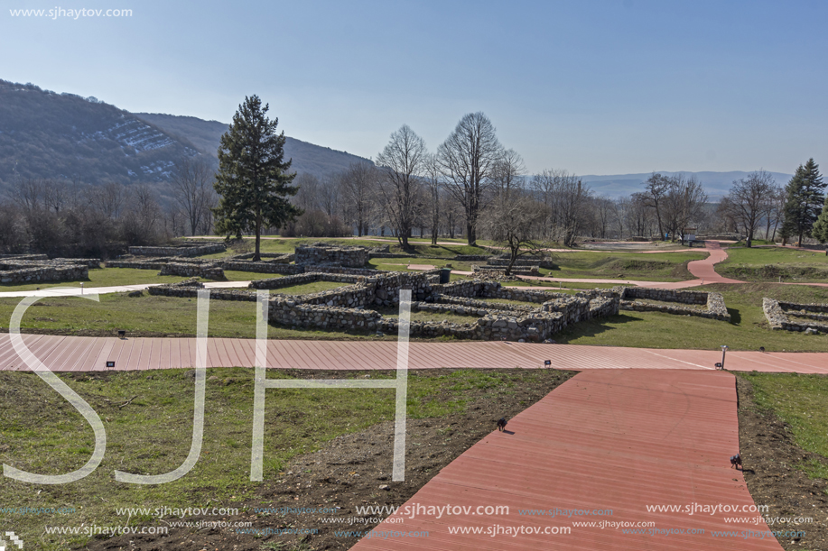 Ruins of the medieval fortress Krakra from the period of First Bulgarian Empire near city of Pernik, Bulgaria