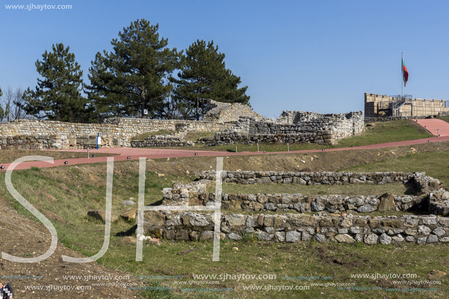 Ruins of the medieval fortress Krakra from the period of First Bulgarian Empire near city of Pernik, Bulgaria