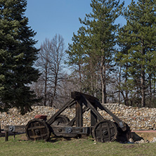 Ruins of the medieval fortress Krakra from the period of First Bulgarian Empire near city of Pernik, Bulgaria