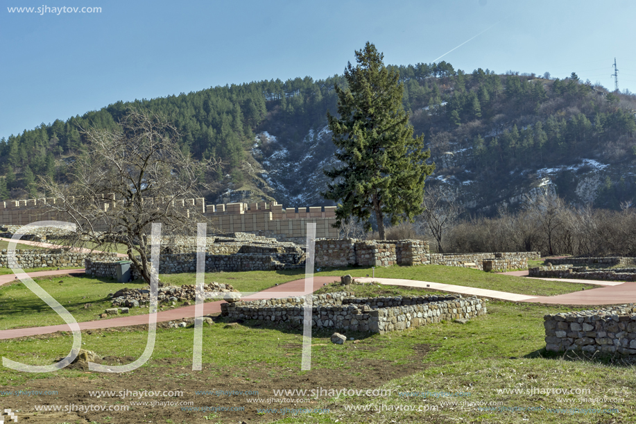 Ruins of the medieval fortress Krakra from the period of First Bulgarian Empire near city of Pernik, Bulgaria