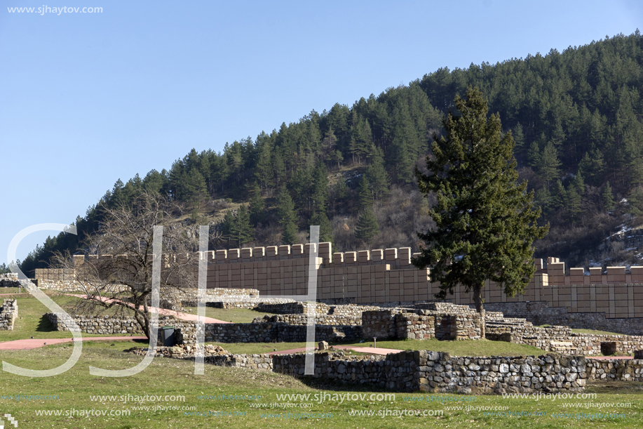Ruins of the medieval fortress Krakra from the period of First Bulgarian Empire near city of Pernik, Bulgaria