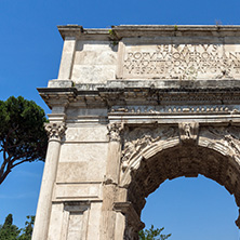 ROME, ITALY - JUNE 24, 2017: Arch of Titus in Roman Forum in city of Rome, Italy