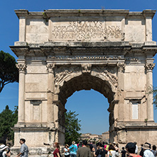 ROME, ITALY - JUNE 24, 2017: Arch of Titus in Roman Forum in city of Rome, Italy