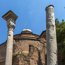 ROME, ITALY - JUNE 24, 2017: Temple Of Romulus in Roman Forum in city of Rome, Italy