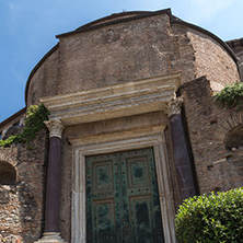 ROME, ITALY - JUNE 24, 2017: Temple Of Romulus in Roman Forum in city of Rome, Italy