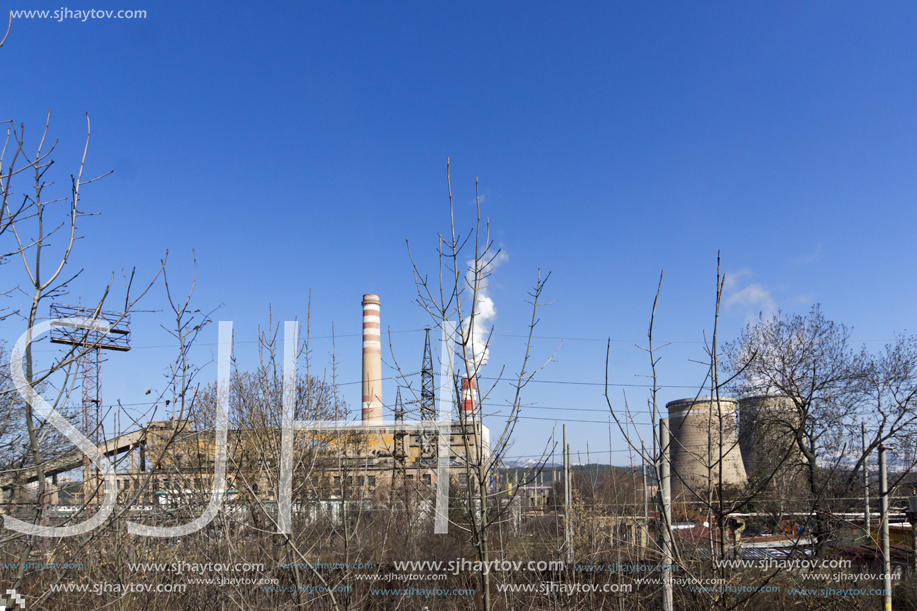 PERNIK, BULGARIA - MARCH 12, 2014: Plants in Industrial Zone of city of Pernik, Bulgaria