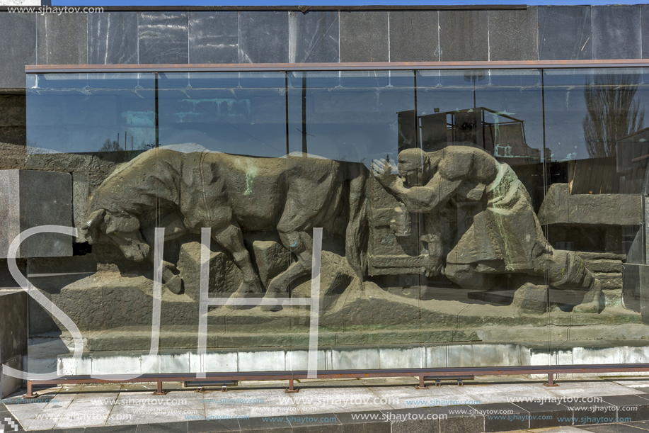 PERNIK, BULGARIA - MARCH 12, 2014: Memorial of Mining Work in city of Pernik, Bulgaria