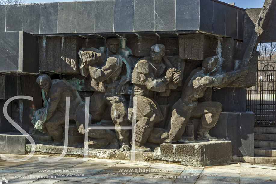 PERNIK, BULGARIA - MARCH 12, 2014: Memorial of Mining Work in city of Pernik, Bulgaria