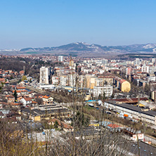 PERNIK, BULGARIA - MARCH 12, 2014: Panoramic view of city of Pernik, Bulgaria