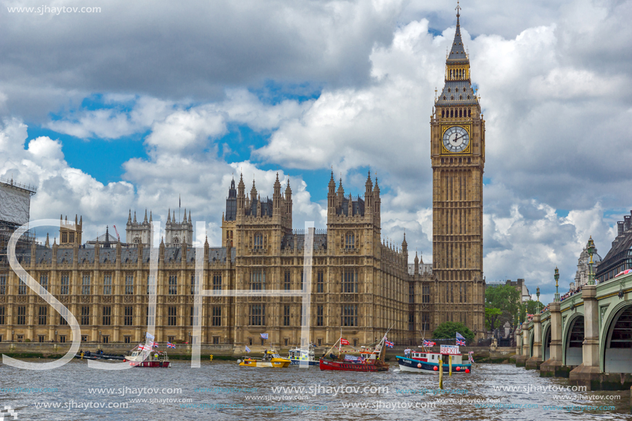 LONDON, ENGLAND - JUNE 15 2016:  Houses of Parliament at Westminster, London, England, Great Britain