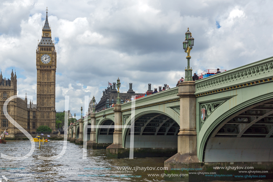 LONDON, ENGLAND - JUNE 15 2016: Houses of Parliament at Westminster, London, England, Great Britain