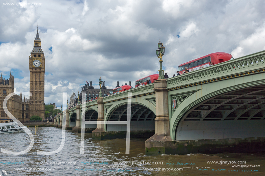 LONDON, ENGLAND - JUNE 15 2016: Houses of Parliament at Westminster, London, England, Great Britain