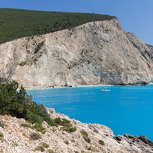 Amazing seascape of blue waters of Porto Katsiki Beach, Lefkada, Ionian Islands, Greece
