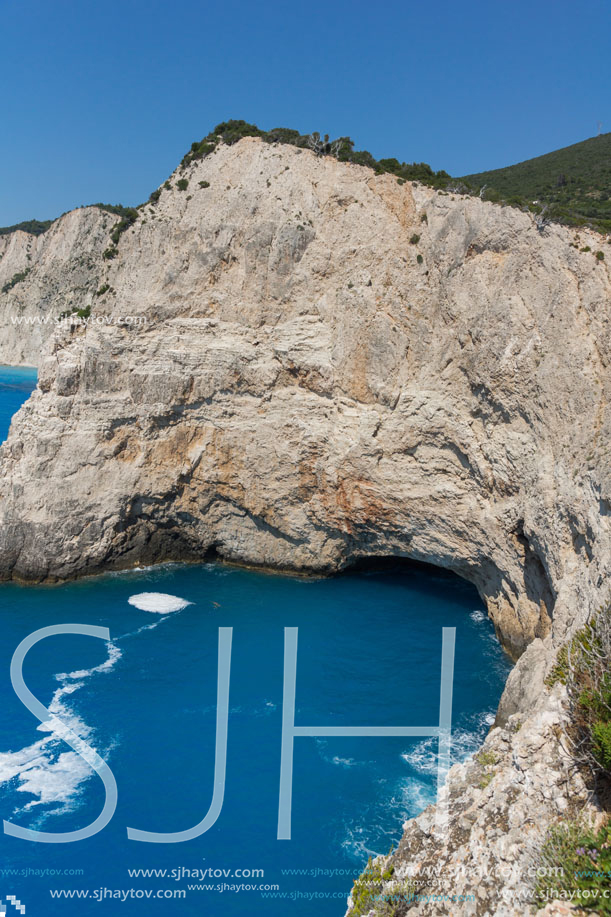 Seascape with Rocks near Porto Katsiki Beach, Lefkada, Ionian Islands, Greece