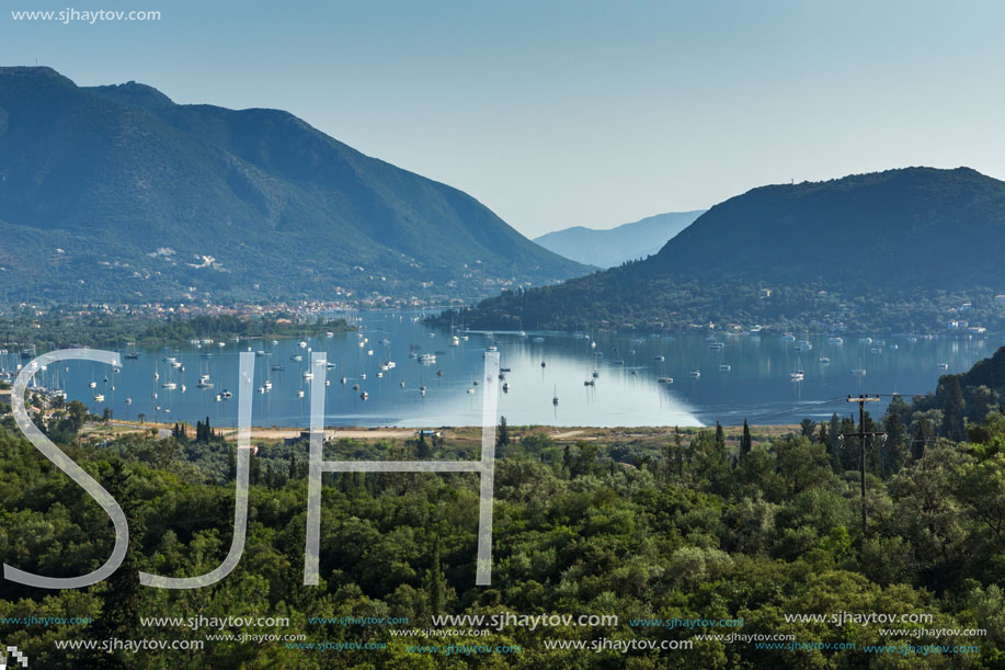 Amazing panorama of Nidri Bay, Lefkada, Ionian Islands, Greece