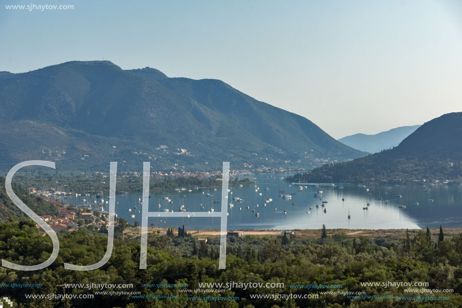 Amazing panorama of Nidri Bay, Lefkada, Ionian Islands, Greece