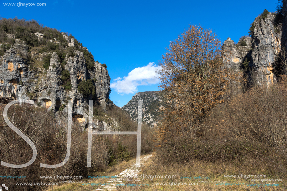 Amazing landscape of Vikos gorge and Pindus Mountains, Zagori, Epirus, Greece