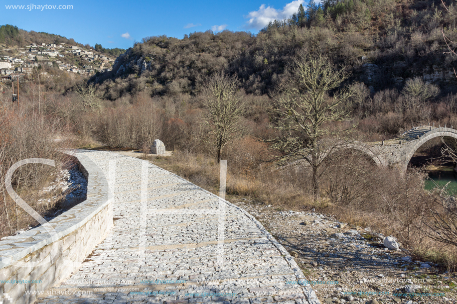 Amazing landscape of Plakidas Bridge, Pindus Mountains, Zagori, Epirus, Greece