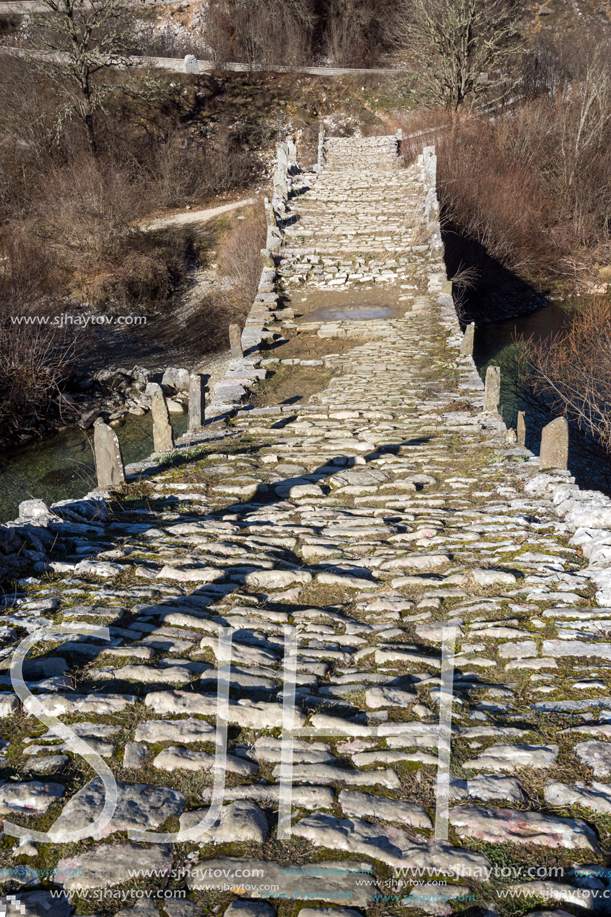 Amazing landscape of Plakidas Bridge, Pindus Mountains, Zagori, Epirus, Greece