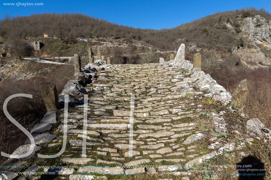 Amazing landscape of Plakidas Bridge, Pindus Mountains, Zagori, Epirus, Greece