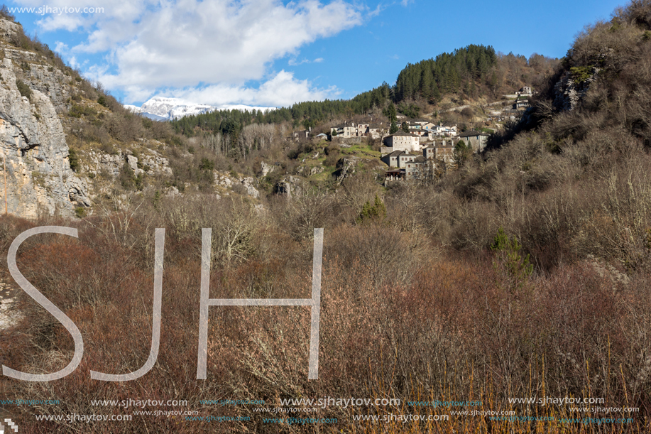 Panoramic view of village Kipoi, Zagori, Epirus, Greece