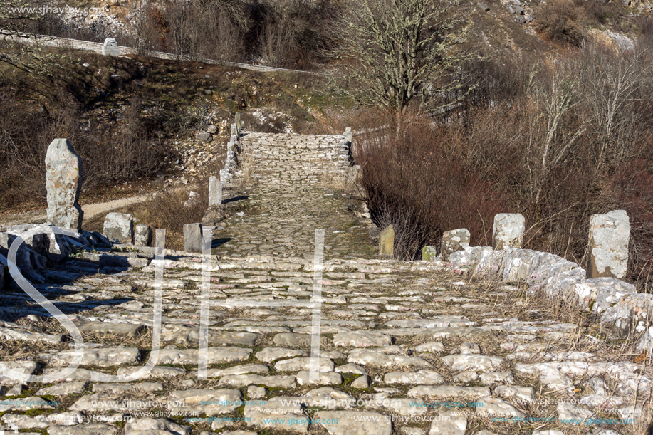 Amazing landscape of Plakidas Bridge, Pindus Mountains, Zagori, Epirus, Greece