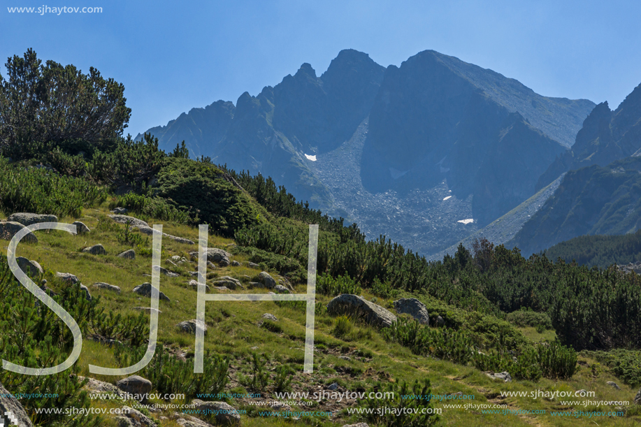 Landscape of Begovitsa River Valley and Yalovarnika peak, Pirin Mountain, Bulgaria