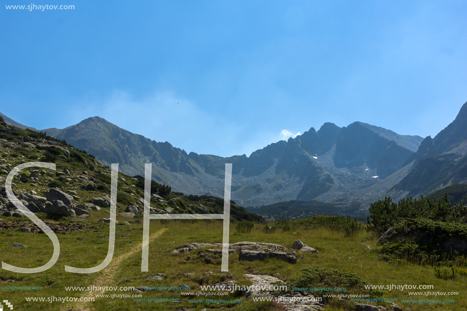 Landscape of Begovitsa River Valley and Yalovarnika peak, Pirin Mountain, Bulgaria