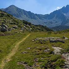 Landscape of Begovitsa River Valley and Yalovarnika peak, Pirin Mountain, Bulgaria
