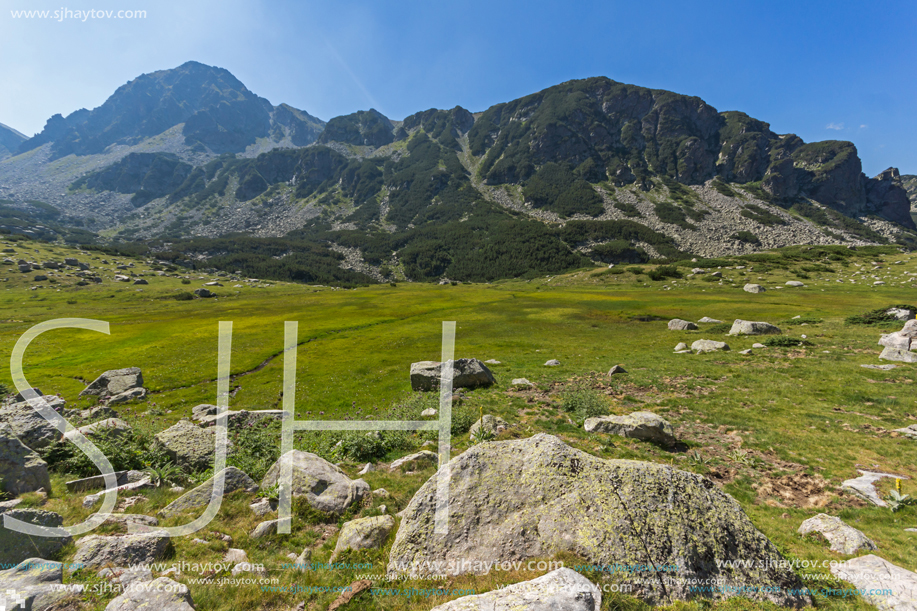 Landscape of Begovitsa River Valley and The Tooth Peak, Pirin Mountain, Bulgaria
