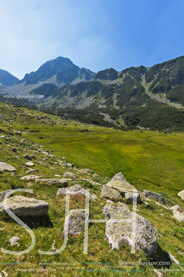 Landscape of Begovitsa River Valley and The Tooth Peak, Pirin Mountain, Bulgaria