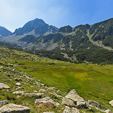 Landscape of Begovitsa River Valley and The Tooth Peak, Pirin Mountain, Bulgaria