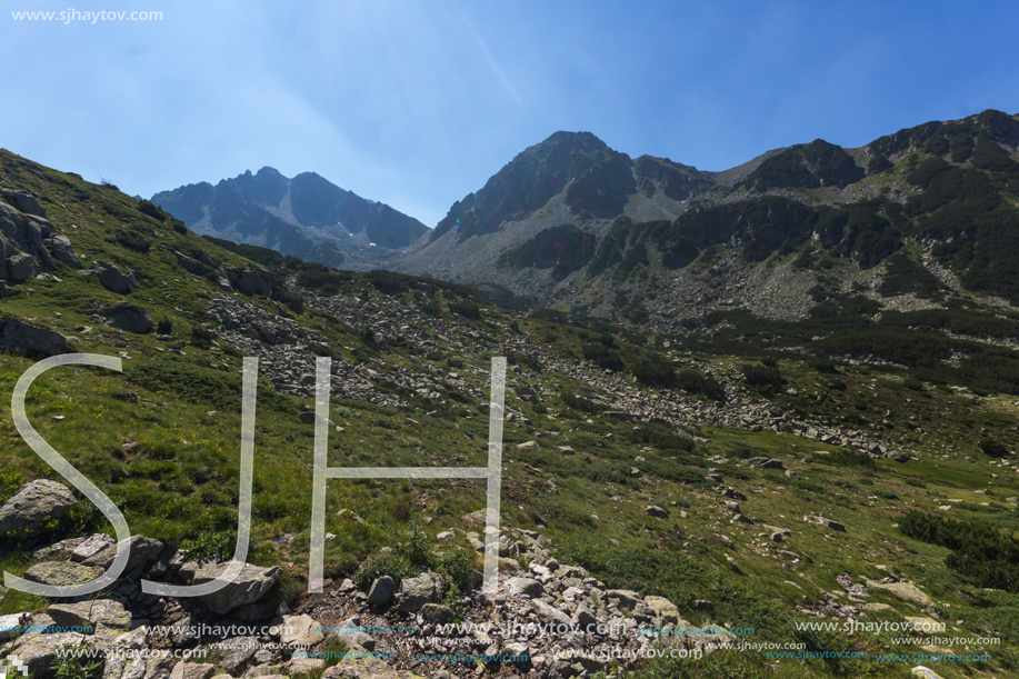 Landscape of Begovitsa River Valley, Yalovarnika and The Tooth peaks, Pirin Mountain, Bulgaria