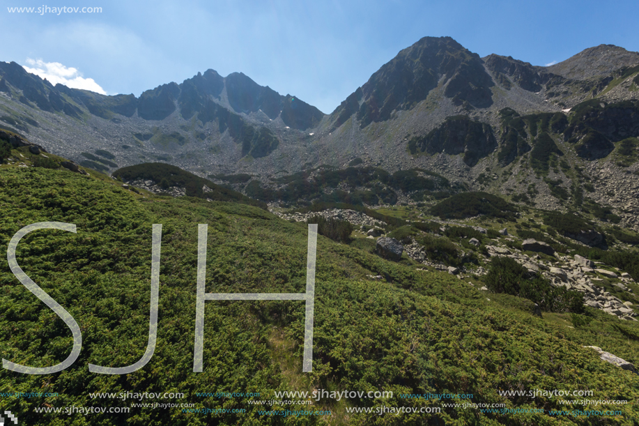 Landscape of Begovitsa River Valley, Yalovarnika and The Tooth peaks, Pirin Mountain, Bulgaria