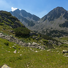 Landscape of Begovitsa River Valley, Yalovarnika and The Tooth peaks, Pirin Mountain, Bulgaria