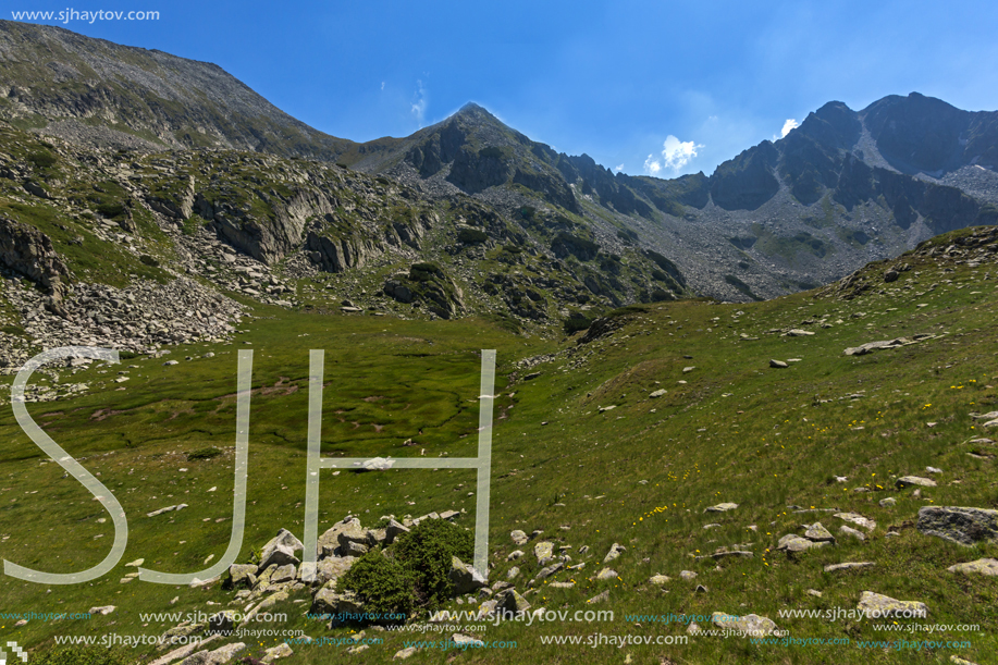 Landscape of Begovitsa River Valley and Yalovarnika peak, Pirin Mountain, Bulgaria