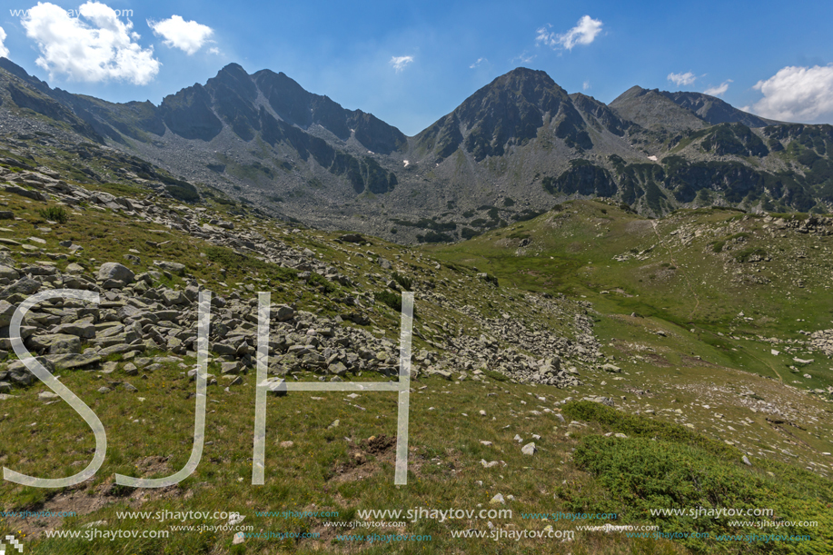 Landscape of Begovitsa River Valley, The Tooth, the dolls and Yalovarnika Peaks, Pirin Mountain, Bulgaria