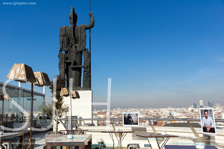MADRID, SPAIN - JANUARY 24, 2018:  Panoramic view of city of Madrid from Circulo de Bellas Artes, Spain