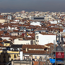 MADRID, SPAIN - JANUARY 24, 2018:  Panoramic view of city of Madrid from Circulo de Bellas Artes, Spain