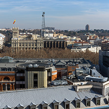 MADRID, SPAIN - JANUARY 24, 2018:  Panoramic view of city of Madrid from Circulo de Bellas Artes, Spain