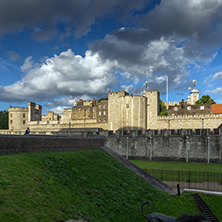 LONDON, ENGLAND - JUNE 15, 2016: Sunset view of Historic Tower of London, England, Great Britain