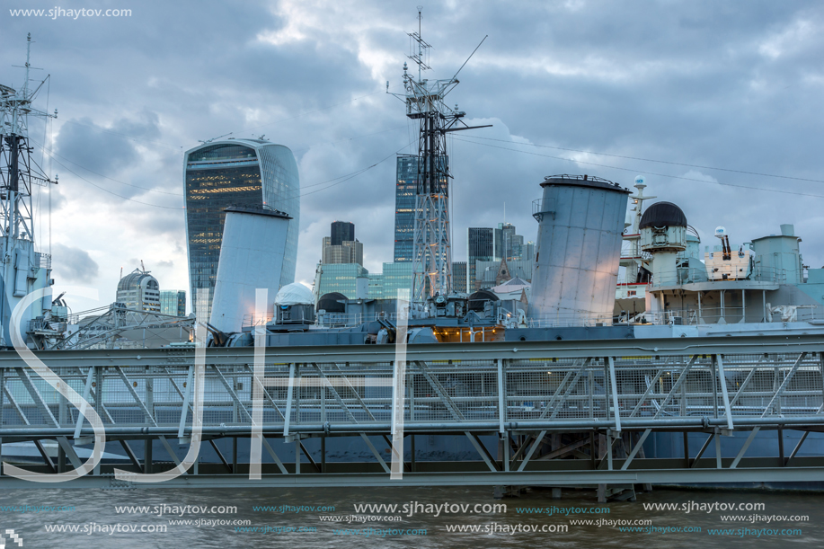 LONDON, ENGLAND - JUNE 15, 2016: Night Skyline of London, England, United Kingdom