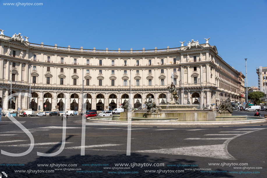 ROME, ITALY - JUNE 22, 2017: Amazing view of piazza della repubblica, Rome, Italy