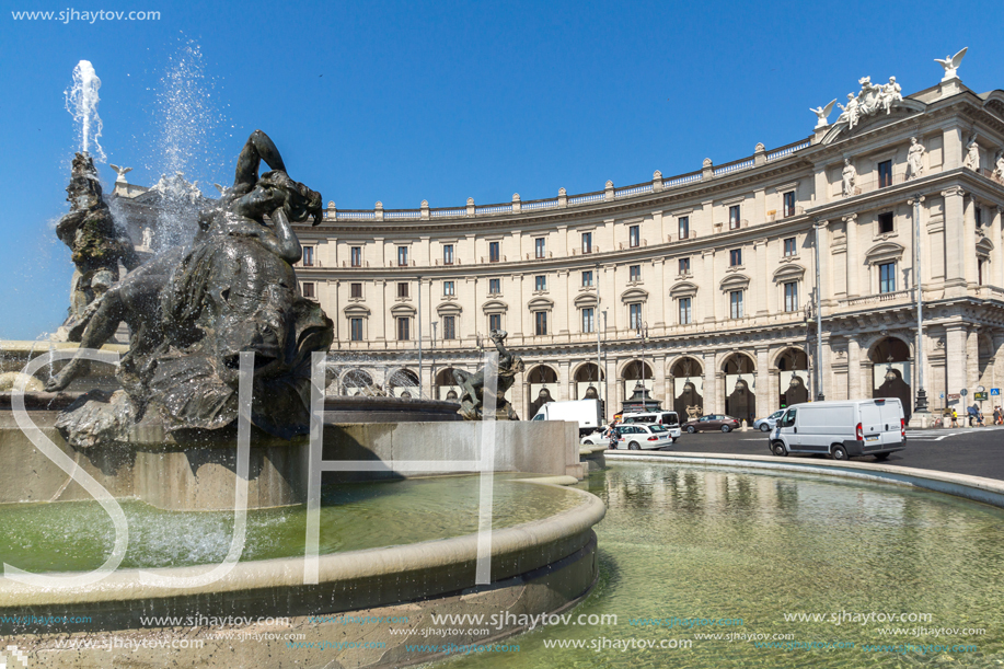 ROME, ITALY - JUNE 22, 2017: Amazing view of piazza della repubblica, Rome, Italy