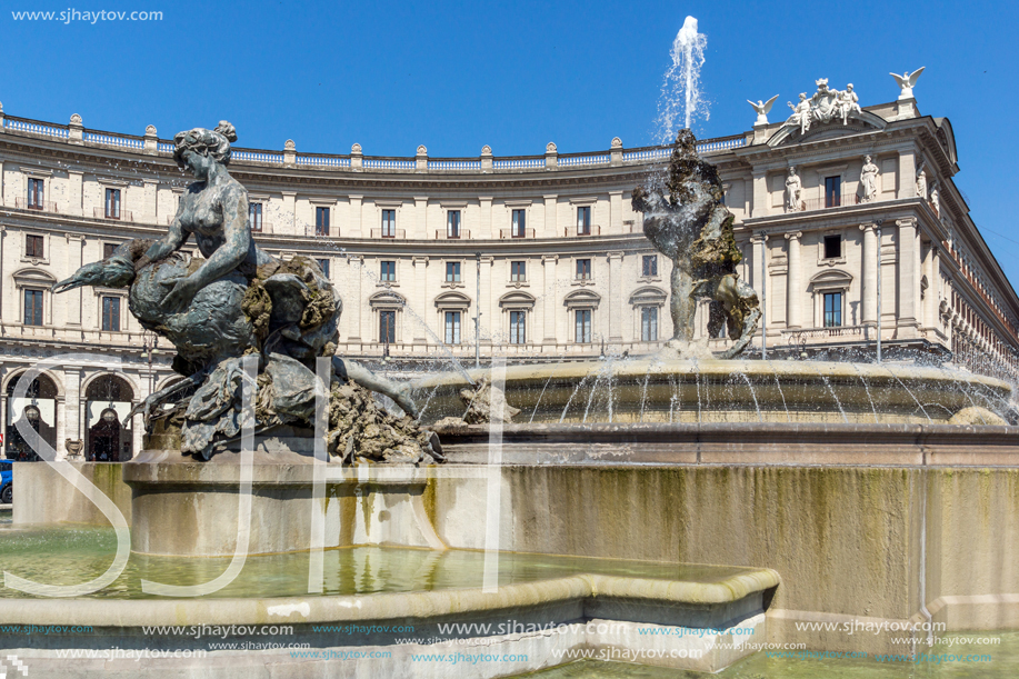 ROME, ITALY - JUNE 22, 2017: Amazing view of piazza della repubblica, Rome, Italy