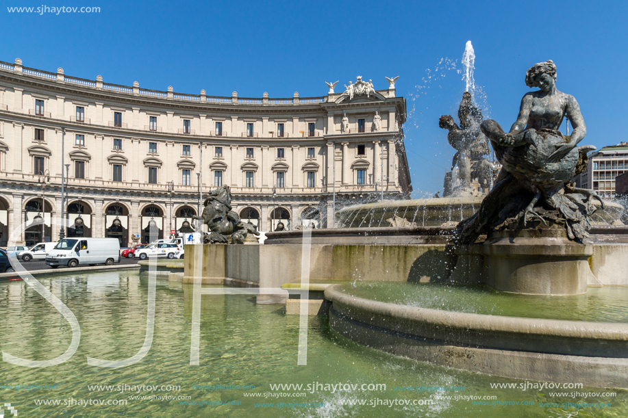 ROME, ITALY - JUNE 22, 2017: Amazing view of piazza della repubblica, Rome, Italy